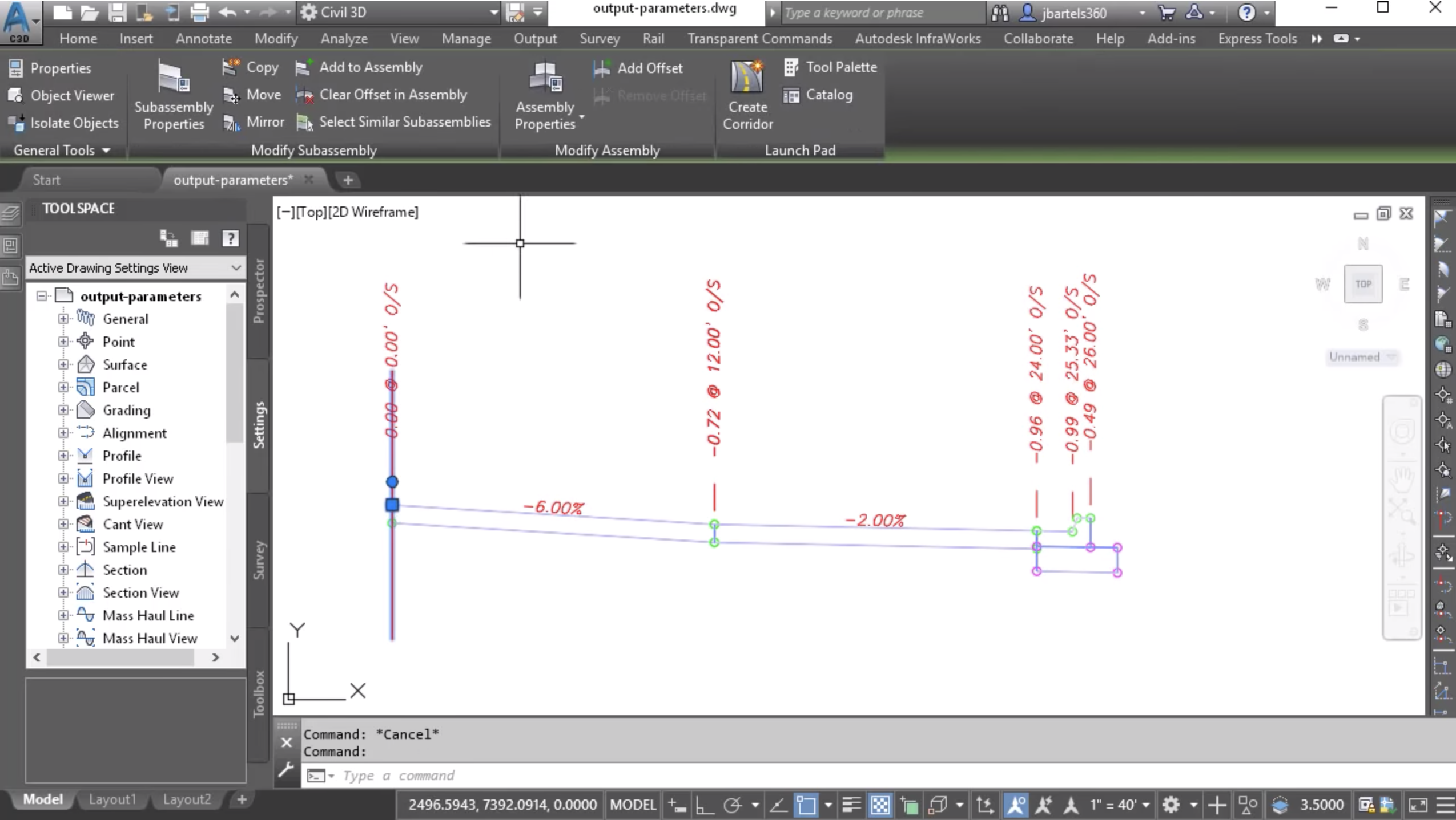 Workflow: Sharing Properties Between Civil 3D Subassemblies using Output Parameters